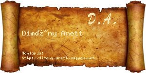 Dimény Anett névjegykártya