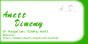 anett dimeny business card